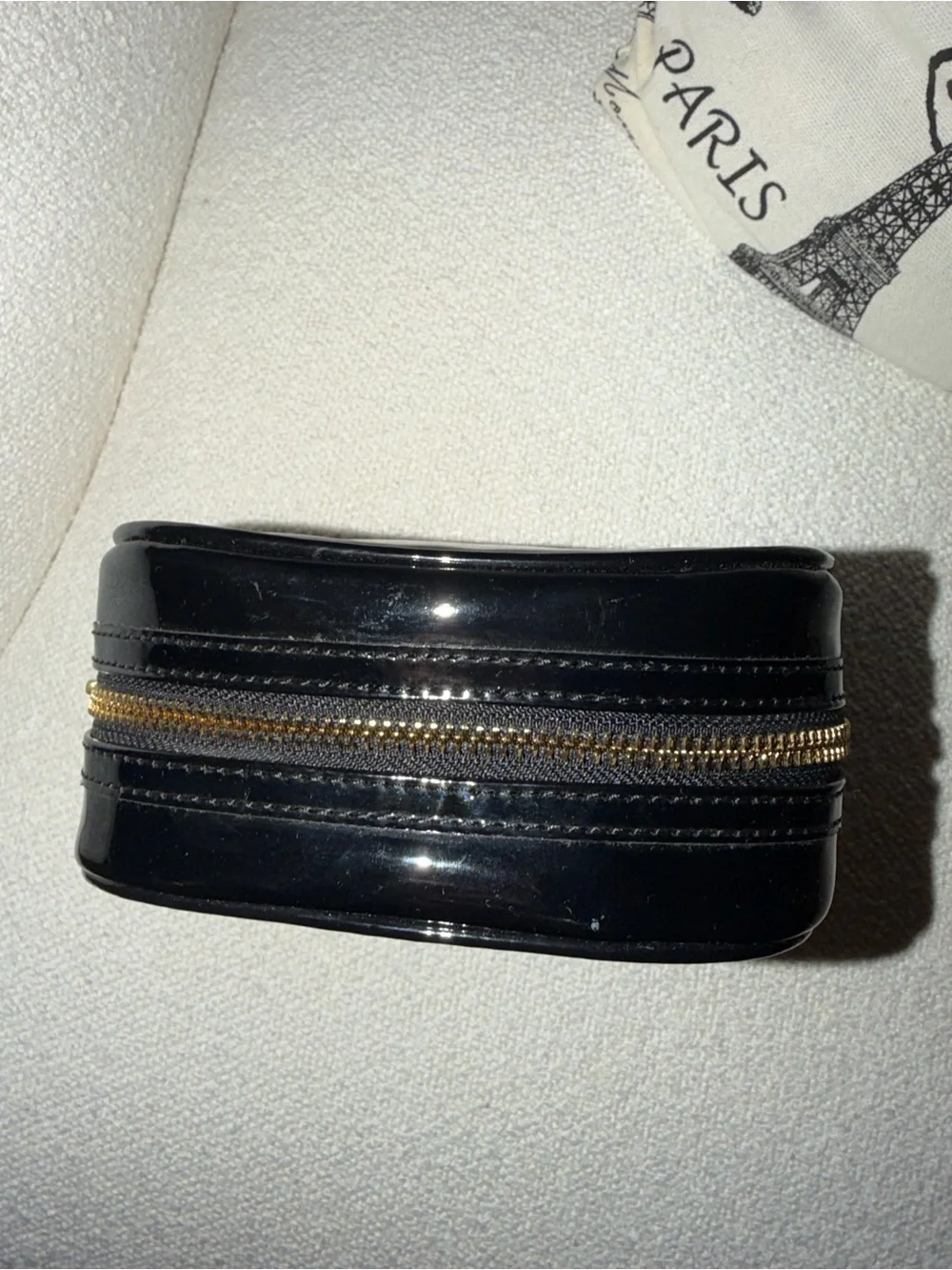 Tory Burch Black Patent Logo Pouch